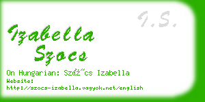 izabella szocs business card